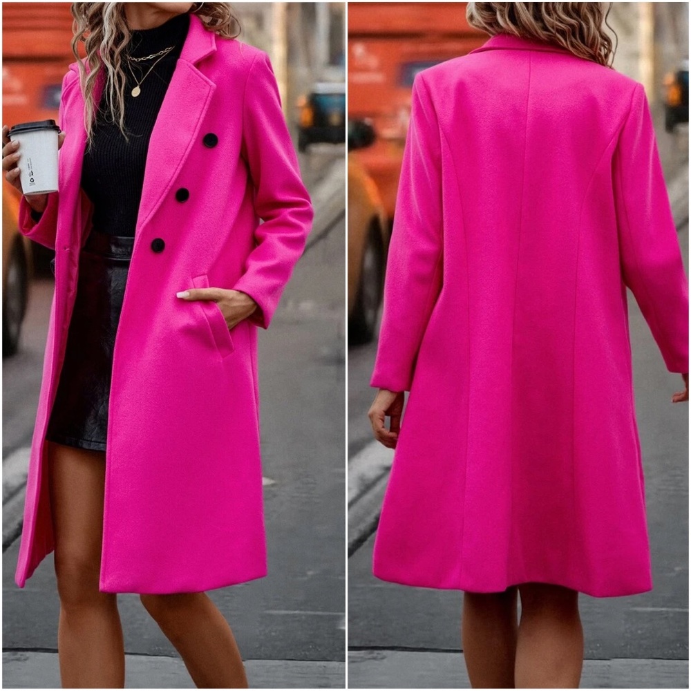 Classic Double Breasted Pocket jacket Coat - Picture 2 of 4